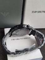 Emporio Armani Men’s Quartz Stainless Steel Black Dial 46mm Watch AR1895 (WITHOUT TAG)