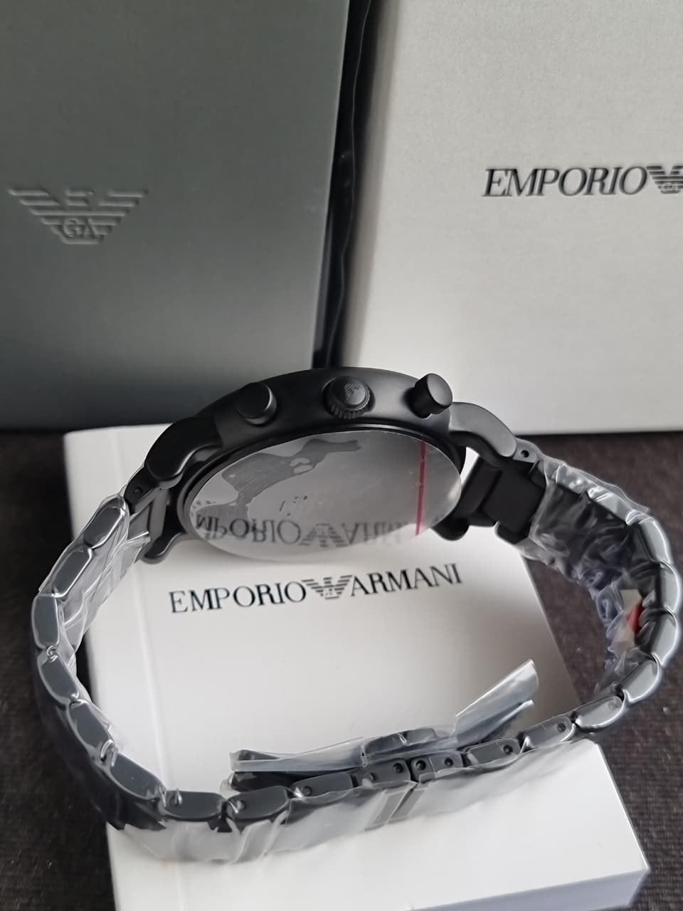 Emporio Armani Men’s Quartz Stainless Steel Black Dial 46mm Watch AR1895 (WITHOUT TAG)