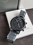Emporio Armani Men’s Quartz Stainless Steel Black Dial 46mm Watch AR1895 (WITHOUT TAG)