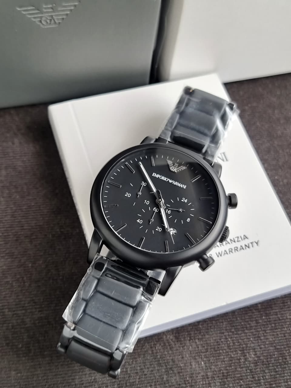 Emporio Armani Men’s Quartz Stainless Steel Black Dial 46mm Watch AR1895 (WITHOUT TAG)