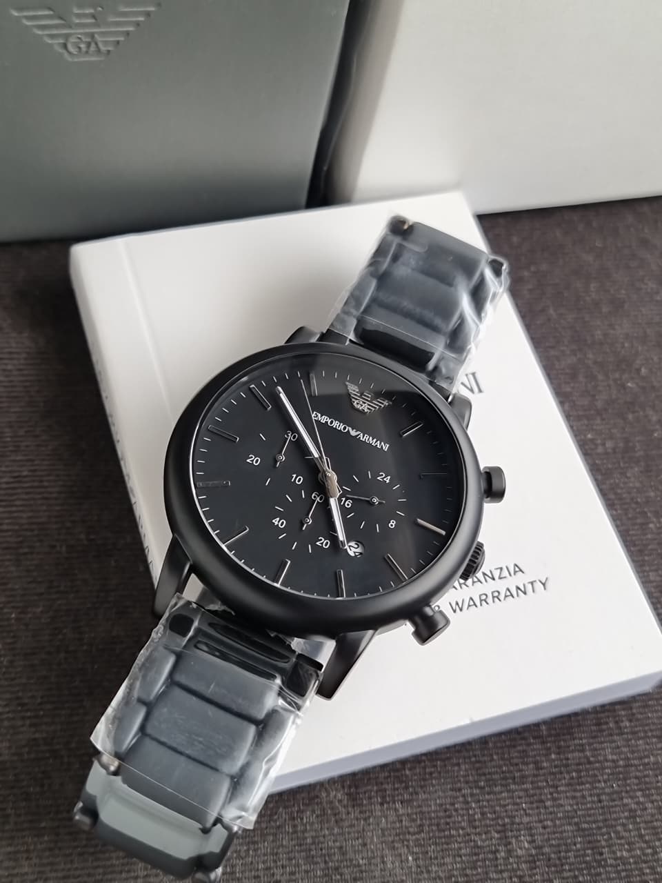 Emporio Armani Men’s Quartz Stainless Steel Black Dial 46mm Watch AR1895 (WITHOUT TAG)
