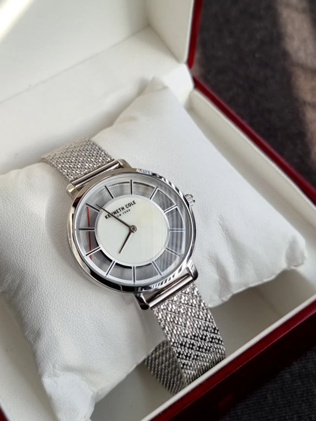 Kenneth Cole Ladies Watch Silver Casing Mesh Chain Quartz Watch Main Image