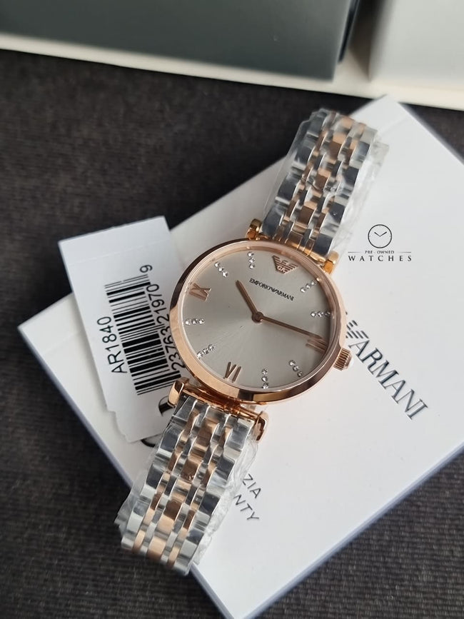 Emporio Armani Classic Rose-Gold Dial Ladies Watch AR1840 Main Image