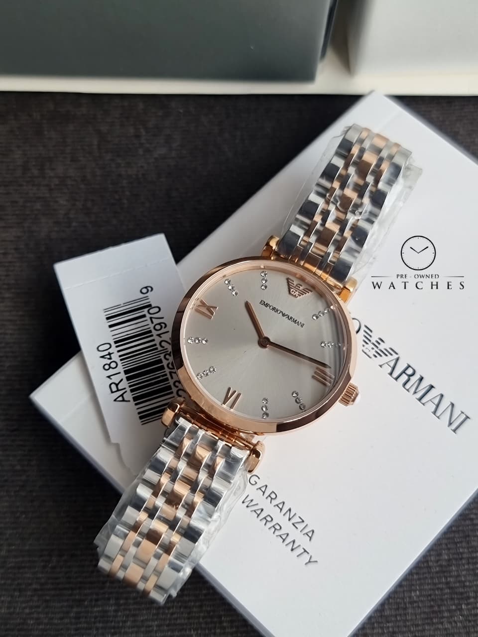 Emporio Armani Classic Rose-Gold Dial Ladies Watch AR1840 – Pre