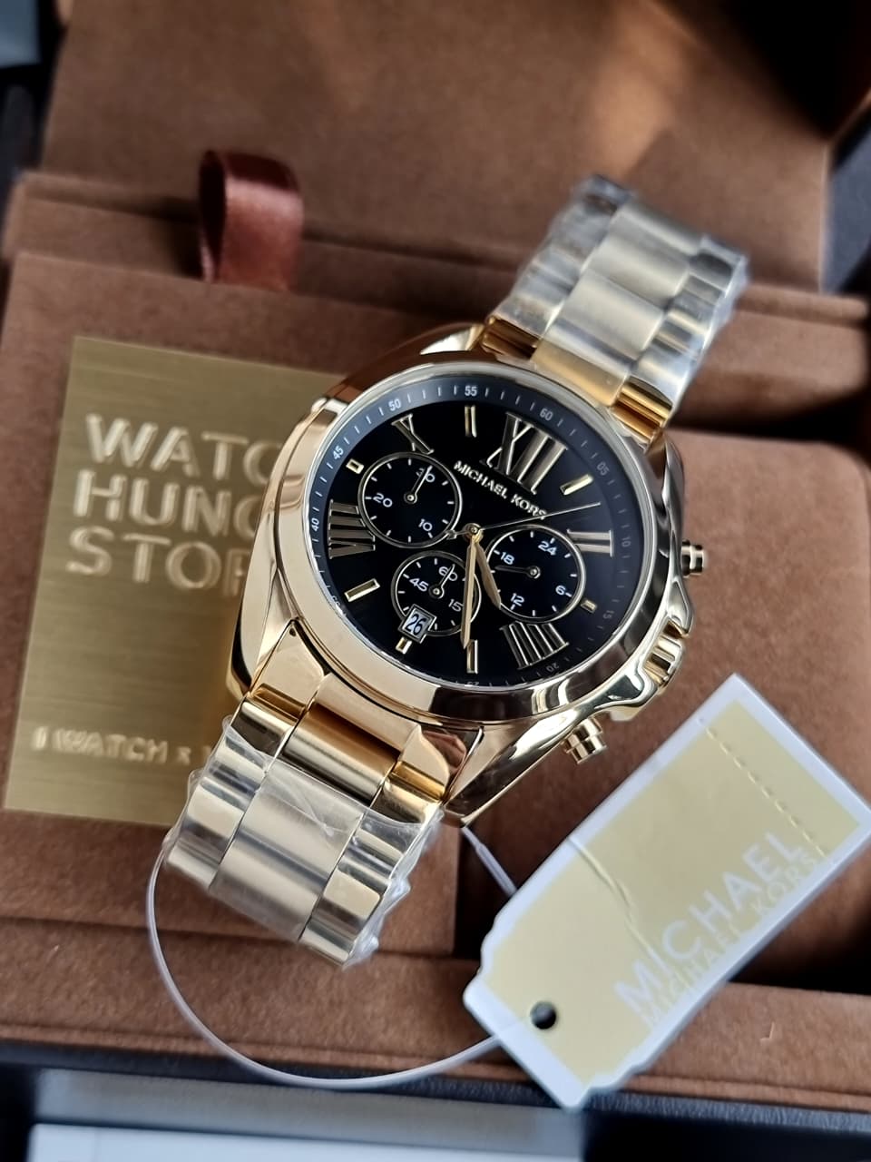 Michael Kors Women’s Chronograph Quartz Stainless Steel Black Dial 43MM Watch MK5739