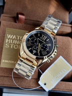 Michael Kors Women’s Chronograph Quartz Stainless Steel Black Dial 43MM Watch MK5739