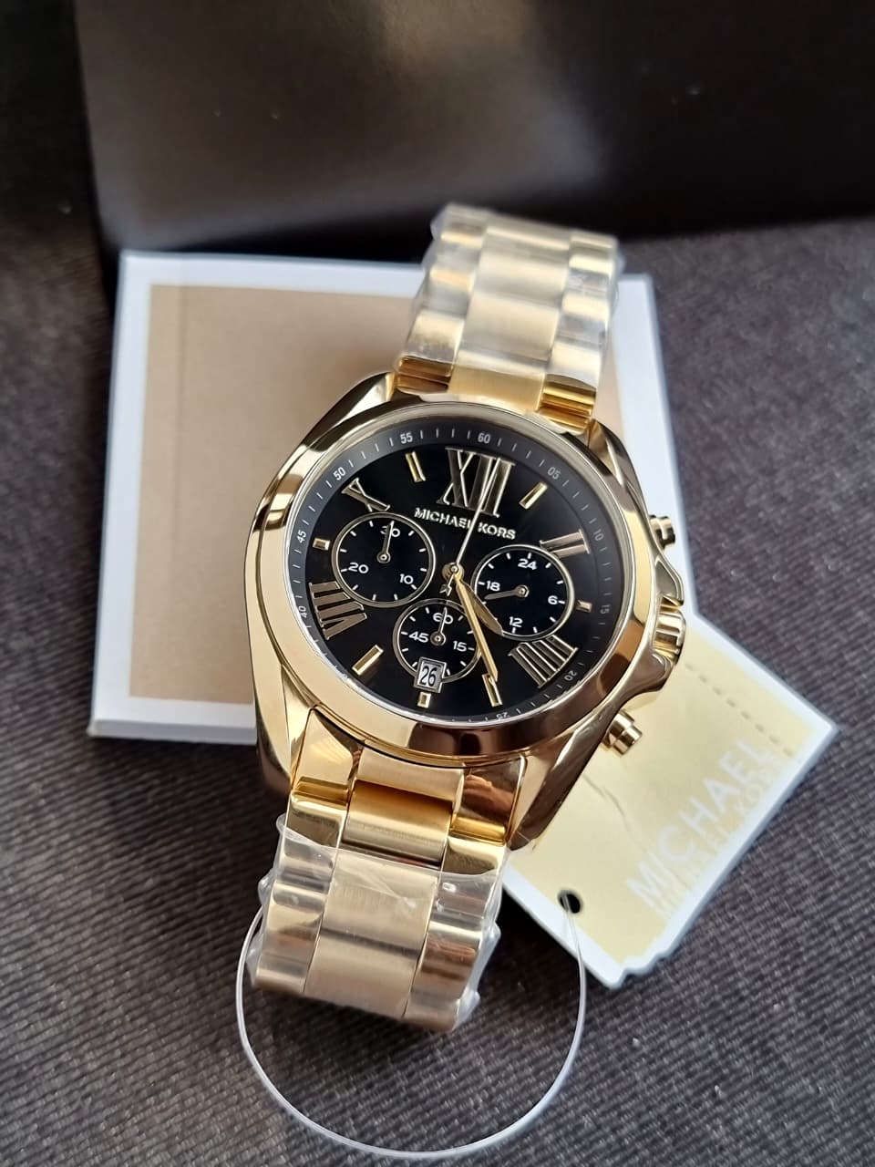 Michael Kors Women’s Chronograph Quartz Stainless Steel Black Dial 43MM Watch MK5739