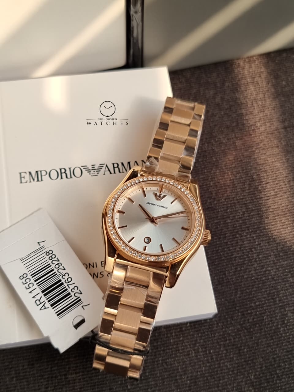 Emporio Armani Women’s Quartz Rose Gold Stainless Steel Silver Dial 32mm Watch AR11558