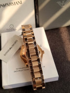 Emporio Armani Women’s Quartz Rose Gold Stainless Steel Silver Dial 32mm Watch AR11558