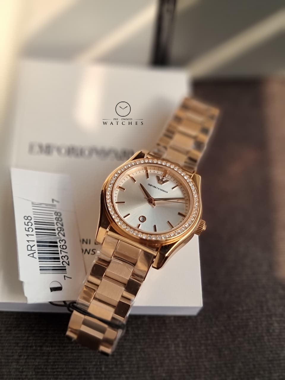 Emporio Armani Women’s Quartz Rose Gold Stainless Steel Silver Dial 32mm Watch AR11558