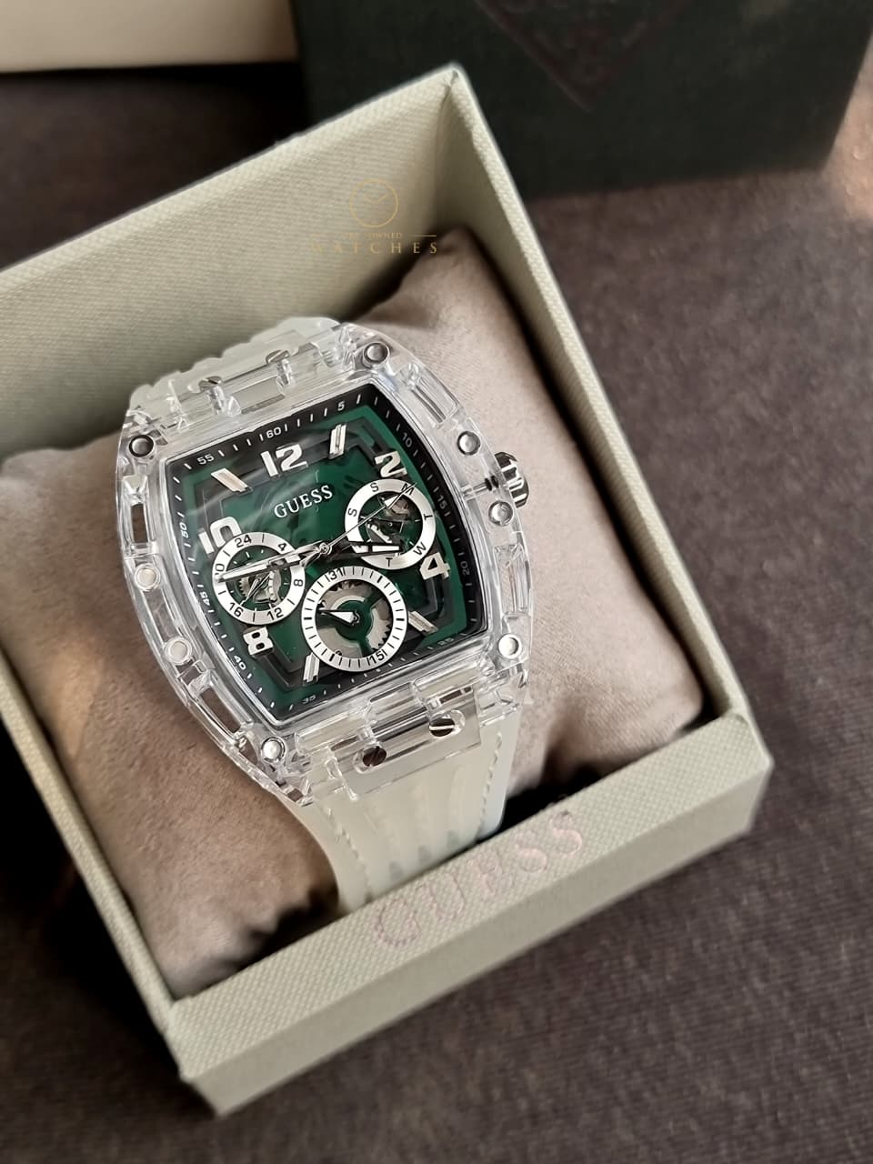 GUESS Mens Clear Multi-function Watch Gw0499G8