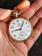 Watex Pocket Watch Golden Casing Manual Winding