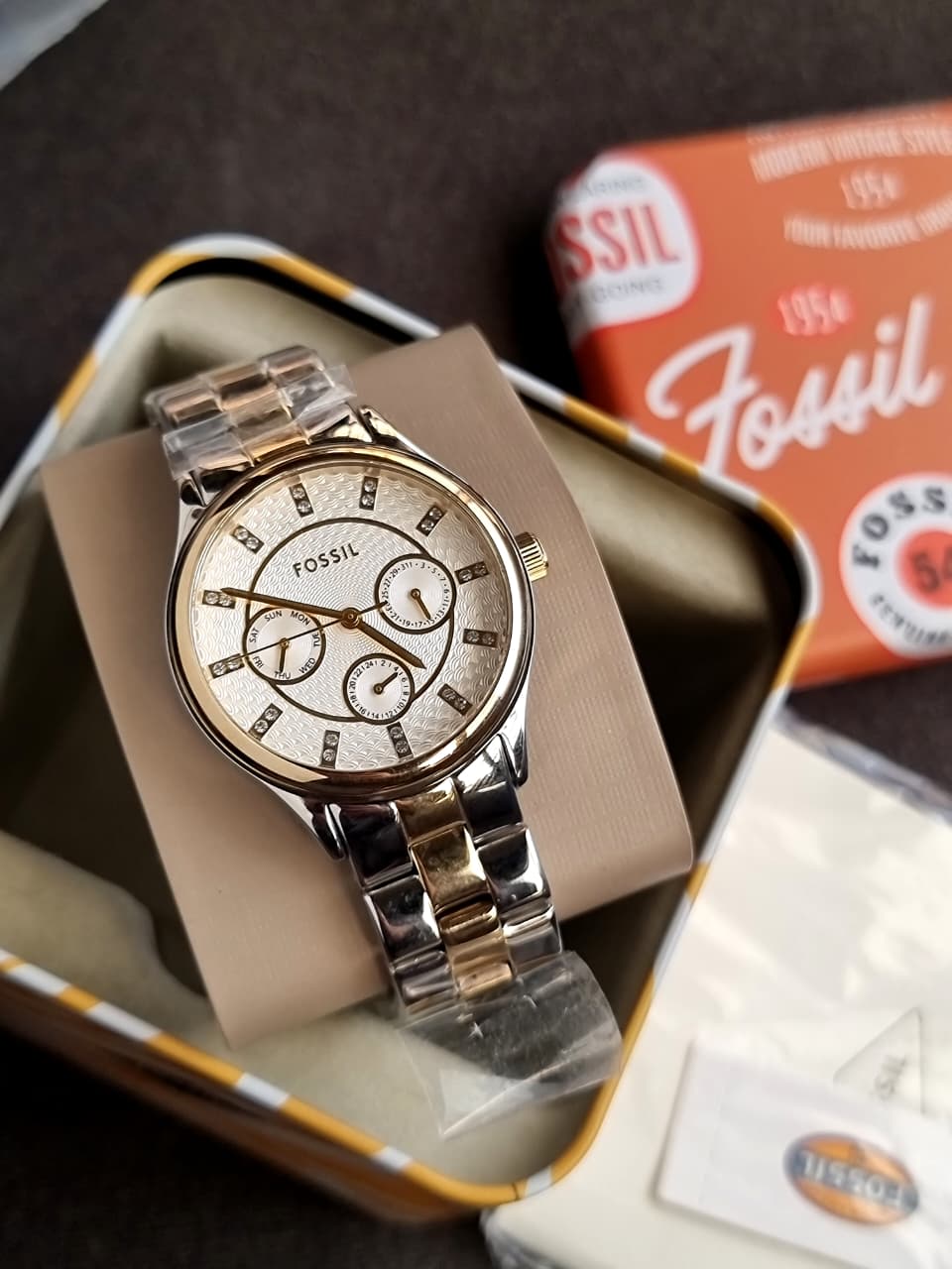 Modern Sophisticate Multifunction Two-Tone Stainless Steel Watch Bq1564
