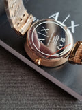 Armani Exchange Three-Hand Rose Gold-Tone Stainless Steel Watch AX5912