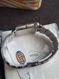 Fossil Analog White Dial Women's Watch-ES5305 Stainless Steel, Multicolor Strap