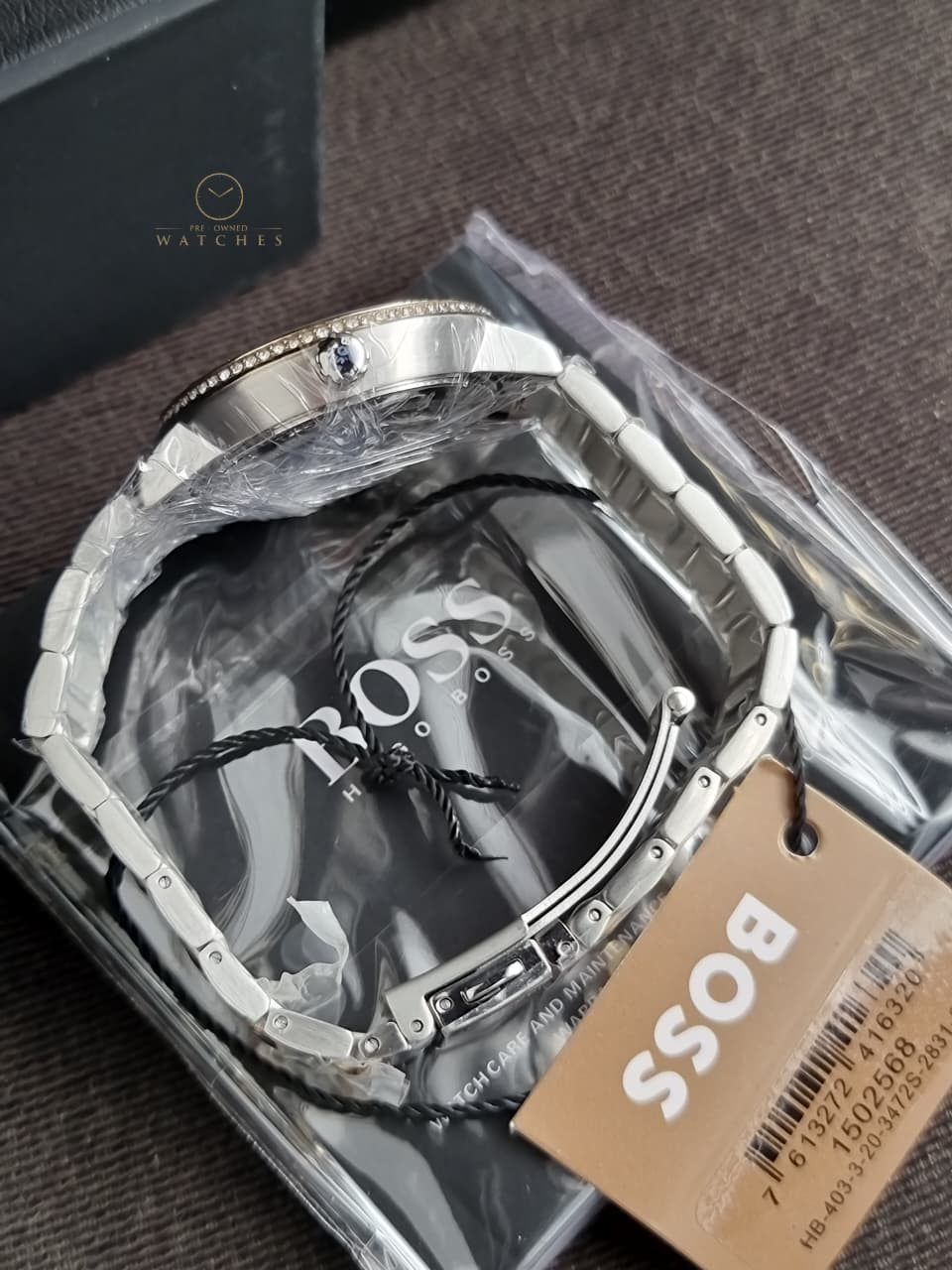 HUGO BOSS Signature Two-Tone Stainless Steel Silver Dial Quartz Watch for Ladies - 1502568