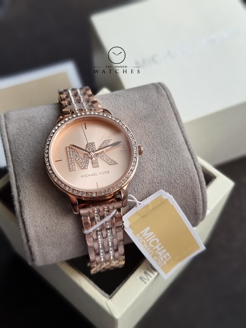 MICHAEL KORS Melissa Pave Quartz Rose Gold Dial Ladies Watch Item No. MK4372