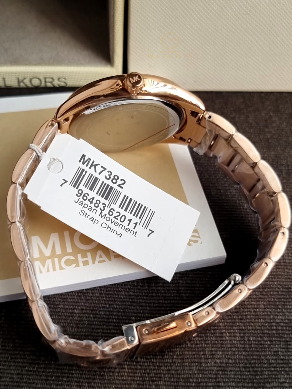 Michael Kors Watch MK7382 Janelle Collection for Women, Rose Gold and Burgundy, Glam