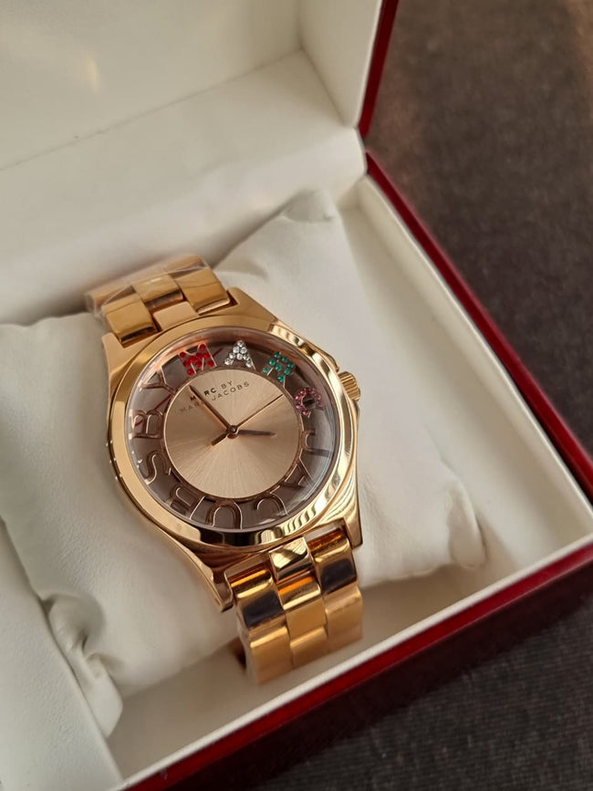 Women's Rose Gold-Tone Henry Skeleton Glitz Watch MBM3264 Hover Image