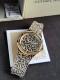 Michael Kors Lennox Watch for Women, Gold Tone Quartz Three Hand Movement