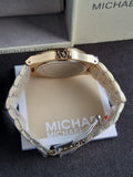 Michael Kors Lennox Watch for Women, Gold Tone Quartz Three Hand Movement