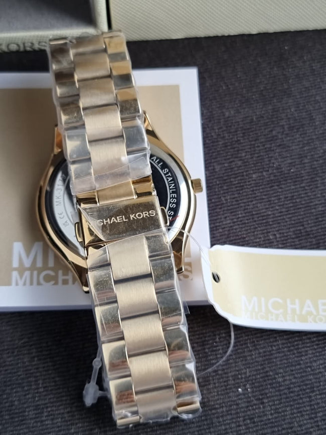 Michael Kors Gold-Tone Slim Runway Watch MK3179 Main Image