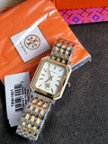 Tory Burch Women's The Robinson Watch, Ivory/Silver/Gold, One Size TBW1501