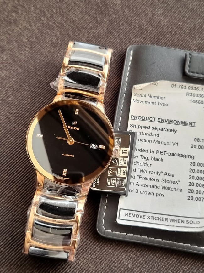 RADO Centrix Black Dial Automatic Unisex Watch R30036712 Hover Image