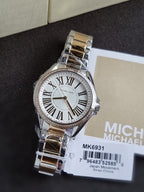 Michael Kors Kacie Two-Tone Womens Glitz White Dial Crystals Watch MK6931