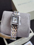 Michael Kors Women's Watch MKO-1035 Quartz White Dial Two Tone Steel