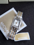 Michael Kors Women's Watch MKO-1035 Quartz White Dial Two Tone Steel