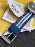 Michael Kors Men’s Quartz Multi Silicone & Leather Strap Blue Dial 45mm Watch MK8950
