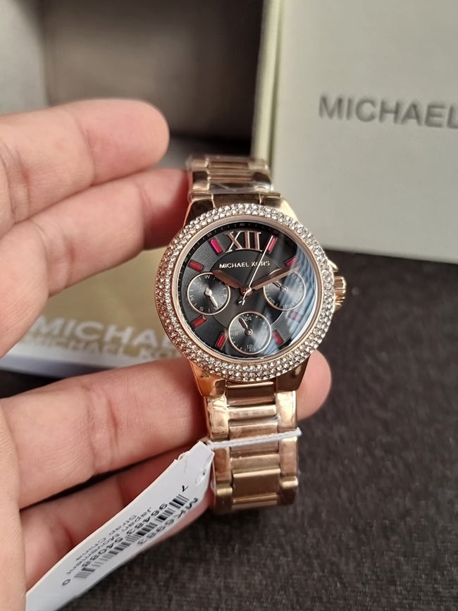 MICHAEL KORS Camille Quartz Crystal Gunmetal Dial Ladies Watch Item No. MK6983 Hover Image