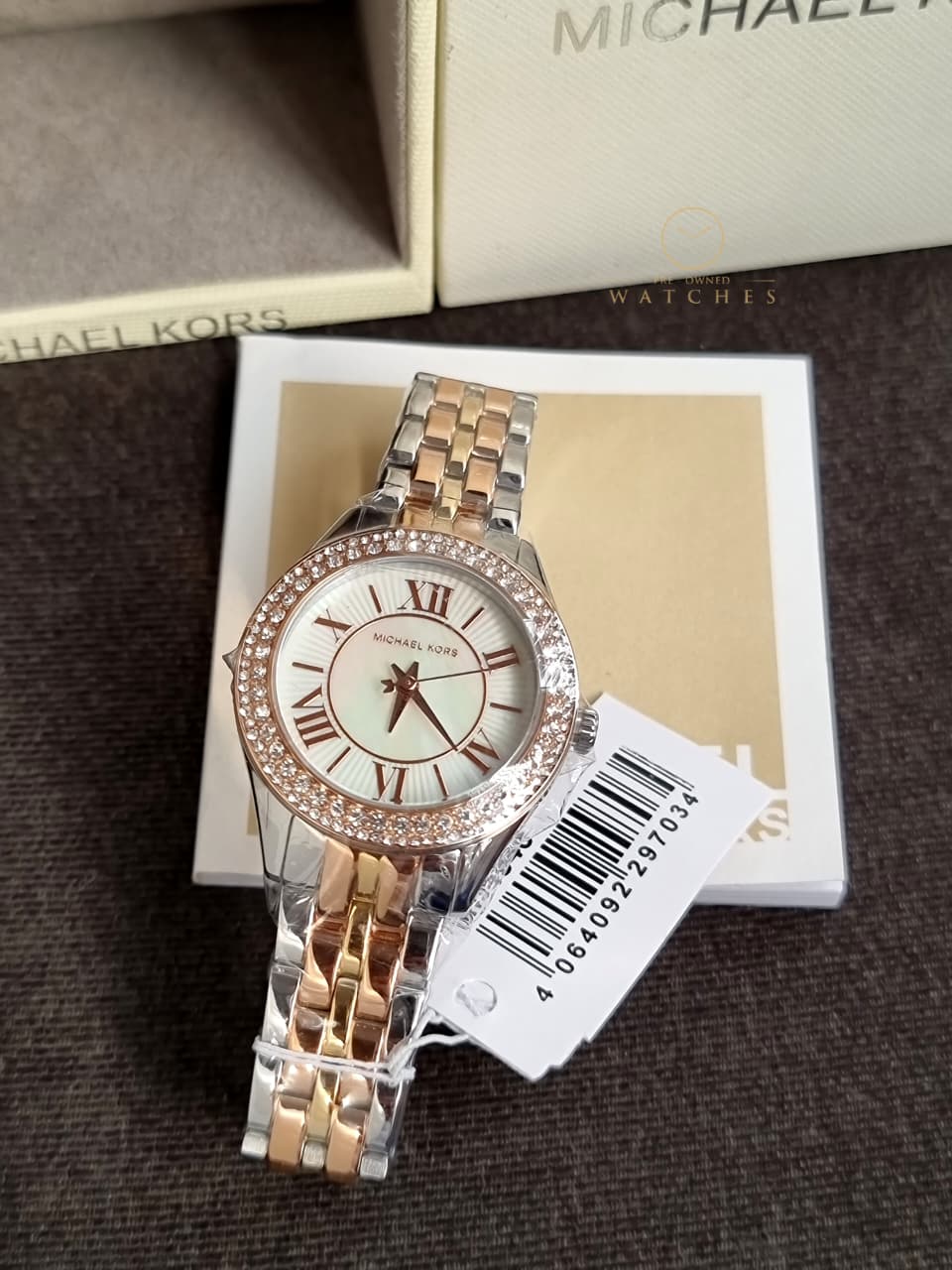 Michael Kors Harlowe Women's Watch, Stainless Steel and Pavé Crystal Watch for Women MK4846