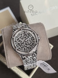 Michael Kors Lennox Analog Crystals Silver Dial Silver Steel Strap Watch For Women - MK7408