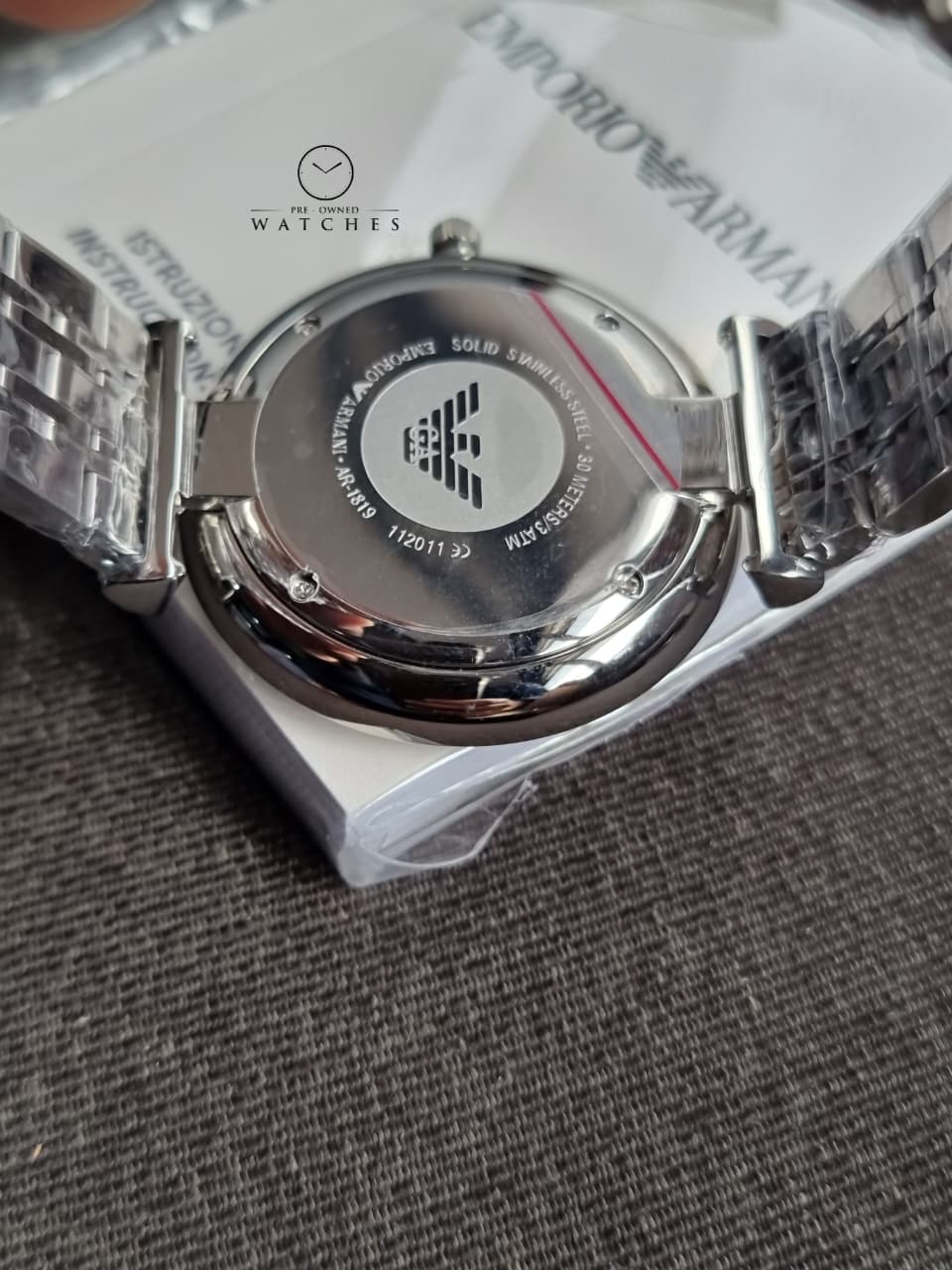 Emporio Armani Men’s Analog Stainless Steel Silver Dial 40mm Watch AR1819