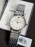 Emporio Armani Men’s Quartz Stainless Steel White Dial 41mm Watch AR80014