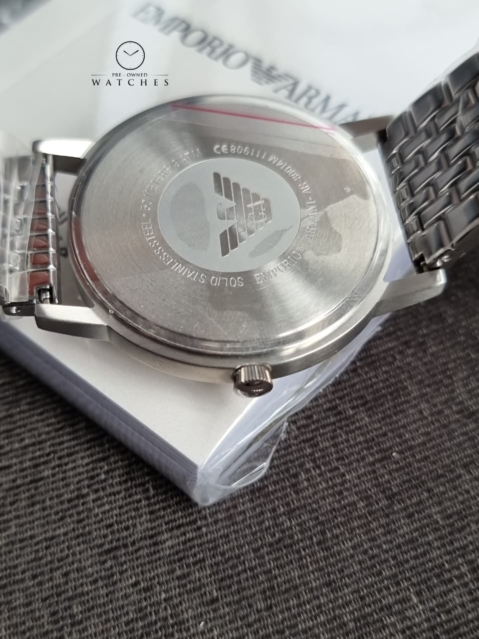 Emporio Armani Men’s Quartz Stainless Steel White Dial 41mm Watch AR80014