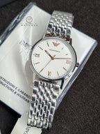 Emporio Armani Men’s Quartz Stainless Steel White Dial 41mm Watch AR80014