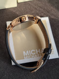 Michael Kors Women’s Quartz Black Leather Strap Rose Gold Dial 39mm Watch MK2376