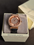 Michael Kors Women’s Quartz Black Leather Strap Rose Gold Dial 39mm Watch MK2376