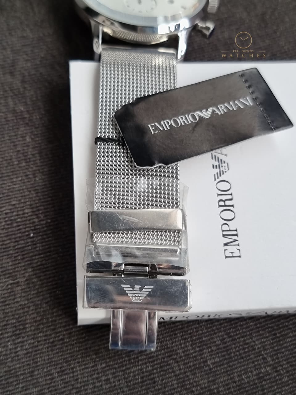 Emporio Armani Men’s Chronograph Quartz Stainless Steel Silver Dial 38mm Watch AR0390