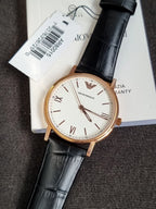 Emporio Armani Unisex Quartz Leather Strap White Dial 41mm Watch AR80015