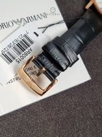Emporio Armani Unisex Quartz Leather Strap White Dial 41mm Watch AR80015