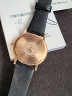 Emporio Armani Unisex Quartz Leather Strap White Dial 41mm Watch AR80015