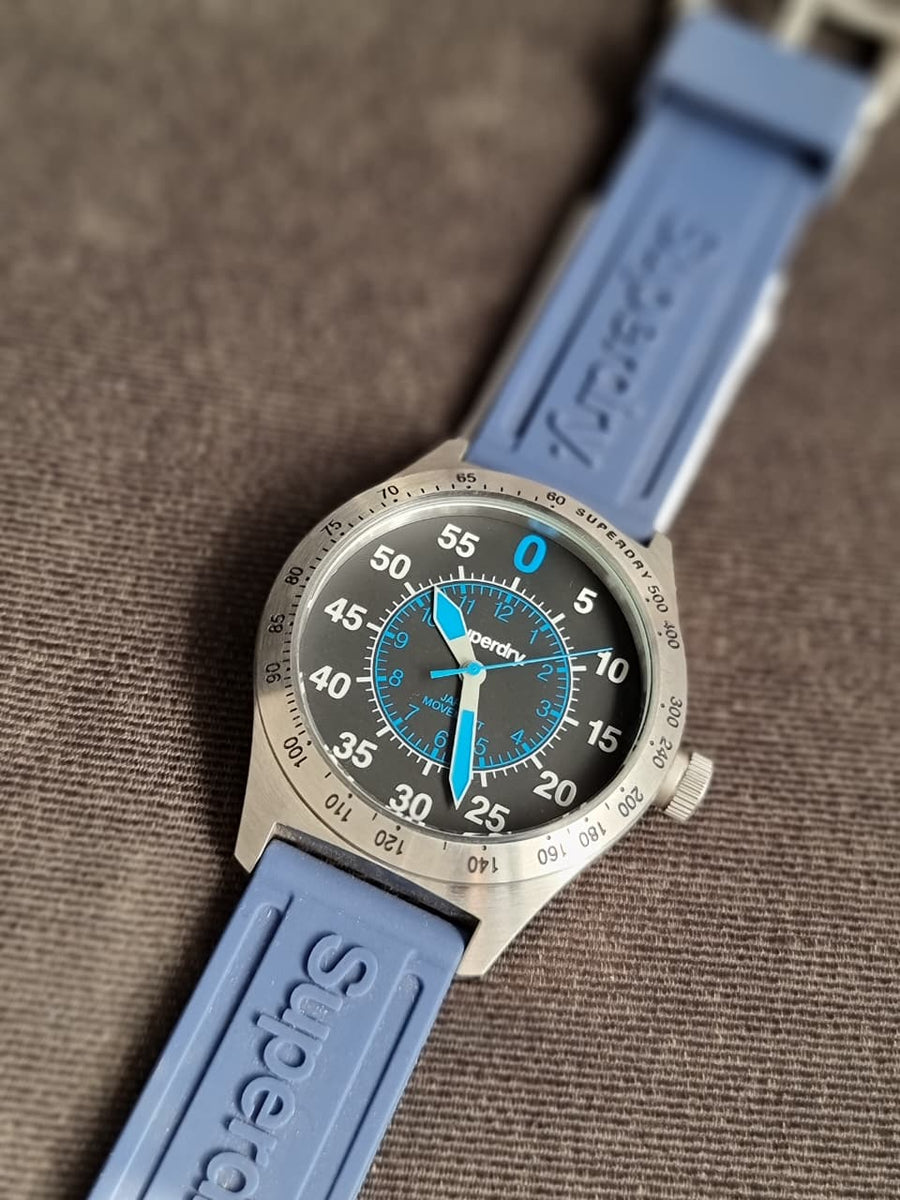 Superdry Orologio Uomo SYG212BB – Cassa Acciaio, Cinturino Silicone Nero, Movimento Quarzo, 20 Mm