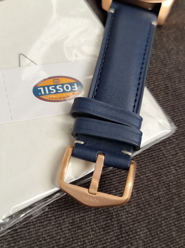 Fossil Grant Sport Blue Leather Strap Blue Dial Chronograph Quartz Watch for Gents - FS5237 (WITHOUT TAG) Main Image