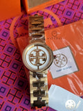 Tory Burch Reva Gold Stainless Steel Ivory Dial Quartz Watch for Ladies - TBW4011