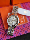 Tory Burch Classic Two Tone Stainless Steel Cream Dial Chronograph Quartz Watch For Ladies – TBW1034