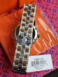 Tory Burch Classic Two Tone Stainless Steel Cream Dial Chronograph Quartz Watch For Ladies – TBW1034